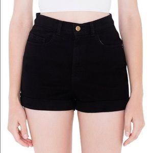 High Waisted Black Jean Shorts